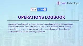 Operations Logbook from Jaajitechnologies